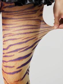 ROMWE Goth 1 双百搭深色虎纹连裤袜，适合所有季节