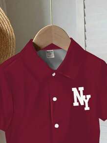 SHEIN Leap Crew Baby Boy Casual Minimalist Comfortable Shirt, Suitable For Spring/Summer - White - View 4