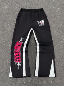 Quần nỉ dệt kim in họa tiết khối màu rộng rãi cho bé trai/tuổi teen - Nhiều màu - Xem 4