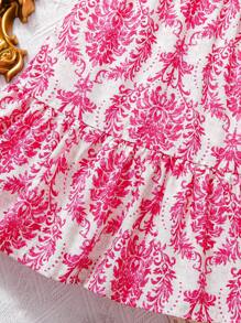 Baby Mädchen Sommerkleid mit Blumenmuster und Kurzarm