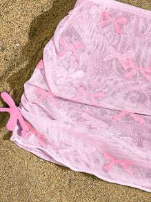 年轻女孩泳衣套装，可爱比基尼套装，运动分体泳衣 - 淺粉色 - 查看 5