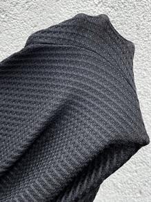 SHEIN LUNE Plus Size Casual Jumpsuit, Comfortable Textured Fabric Bohemia Easter Outfit Women Country Concert Outfit Graduation Outfit Summer Outfits For Women Brunch Outfits For Women Mother's Day Church Outfits Women - Black - View 7