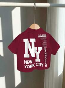 SHEIN Leap Crew Baby Boy Casual Minimalist Comfortable Shirt, Suitable For Spring/Summer - White - View 1