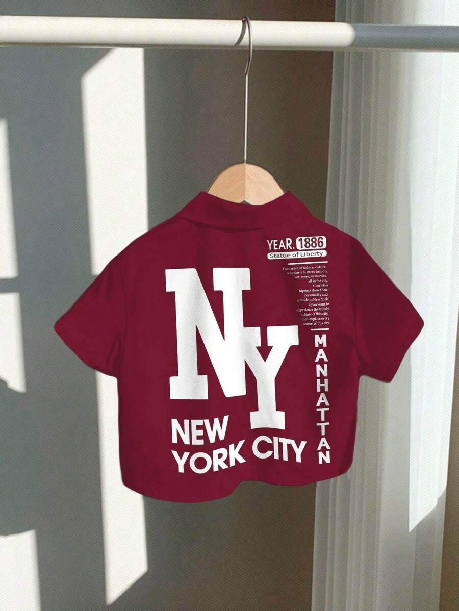 SHEIN Leap Crew Baby Boy Casual Minimalist Comfortable Shirt, Suitable For Spring/Summer - White - View 1