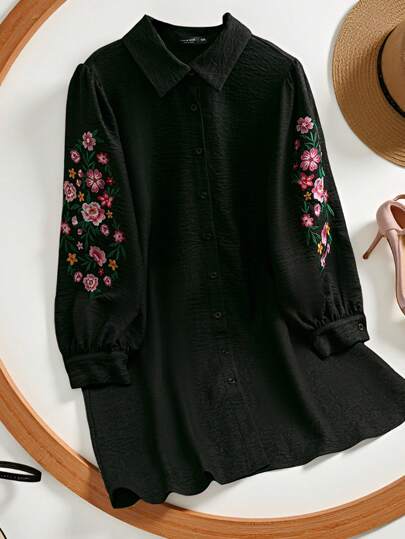 Modelyn 大码女式休闲阿拉伯风格上衣，简约时尚，适合日常穿着