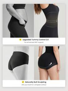 GLOWMODE 莫代尔 丝般柔滑 收腹 透视无缝 雕塑廓形 可调节肩带 超长连衣裙 内置短裤 侧袋 防滑手柄 日常休闲装 可拆卸罩杯 - 黑色 - 查看 4