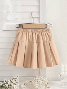 Newly Launched! Baby Girls' High - Waisted Pleated Skirt. It Offers Comfort, Combines Fashion And , Exudes Elegance, Sweetness, And Cuteness. With A Unique Academic Style, It's A Must - Have For Daily Wear And Outings.