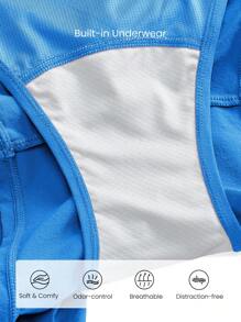 GLOWMODE 6" RefreshRun Shorts VitalSwift Quick-Dry Ultralight Mid-Rise Waist Reflective Running Shorts With Built-In Underwear Zip Pocket Workout Running - Blue Power - View 4