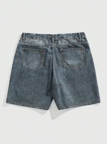 ROMWE MEN Goth Shorts vaqueros casuales y de calle con estampado gráfico para hombres, verano