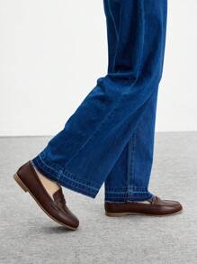 CUCCOO BIZCHIC Sepatu Loafer Kasual Datar Ujung Bulat Wanita, Sepatu Slip-On Klasik, Sederhana, dan Nyaman untuk Bepergian, Bekerja, dan Pemakaian Sehari-hari, Cocok untuk Natal dan Musim Semi. - Mocha Brown - View 5