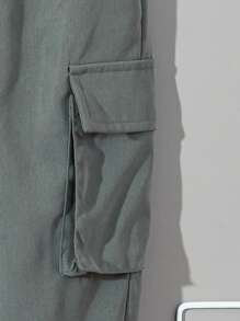 SHEIN Toddler Boys' Leisure Loose-fit Hat-wearing Skull Printed Sweater With Shoulder Bag And Side Pockets, Along With Tapered Pants With Prints