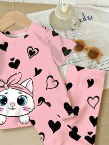 SHEIN Baby Girl Simple Casual Snug-Fit Crew Neck Short Sleeve Pants Romper, Suitable For Summer