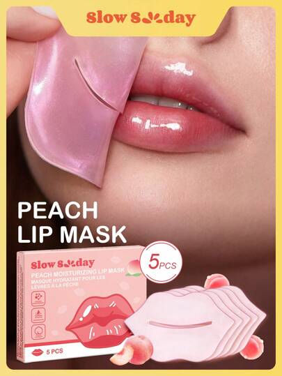 SlowSunday Peach Moisturizing Lip Mask, Lip Sleeping Mask, For Hydrating Dry Lips - Nourishing, Firming Effect, Korean Skincare, Cozy Fall & Winter Styles, Suitable For Autumn Winter, Y2K, For Halloweens, Party & Gifts, Thanksgiving & New Year, Thank You Gift, For Christmas,  Christmas Gifts