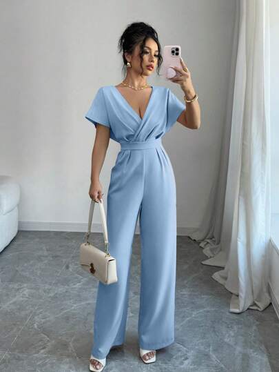 Selianne Damen Jumpsuit mit gefaltetem Bund, minimalistisches Design, geeignet für den Sommer