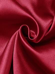 加大码优雅纯色仿丝无袖连衣裙，度假风