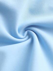 SHEIN Girlism 少女浅蓝色针织褶皱胸围、收腰 A 字形喇叭袖复古优雅短款迷你连衣裙，透明袖子，适合休闲外出 - 淺藍色 - 查看 5