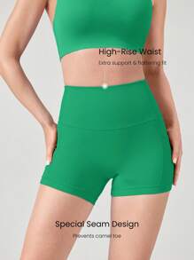 GLOWMODE Quần short đạp xe chống trượt FeatherFit™ 4.3" Không đường may phía trước, tác động thấp, chạy bộ, tập luyện mùa hè - màu xanh lá - Xem 4