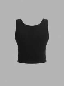 Conjunto de 3 piezas para niñas preadolescentes: Camisa de manga corta holgada, top sin mangas y pantalones acampanados, atuendo casual