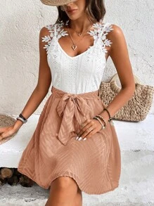 SHEIN Frenchy Women's Solid Color Cami Vacation Dress, Simple & Fashionable, Suitable For Summer,Summer Dresses For Women Pink Casual - Dusty Pink - View 6