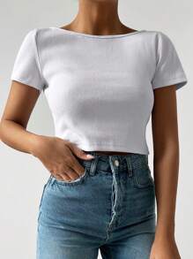 SHEIN Cottnline T-Shirt 2 Multipack Black White Basic Casual Relax Cool Cute - Multicolor - View 5