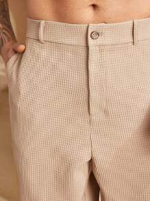 EASEVO Shorts casuales holgados de tejido de waffle para hombre de talla grande