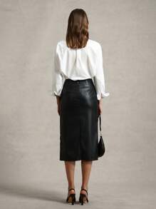 Briarwyn 女士休闲百搭纯色衬衫夏季女装海滩度假装商务休闲女装 - 白色 - 查看 3