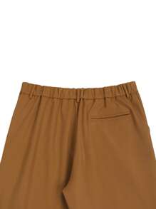 Manfinity Mode 男士纯色简约修身时尚休闲短裤，白色男士短裤男士服装男士短裤 - 銅色 - 查看 6