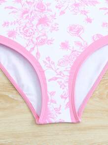 Sparklyn 少女花卉印花泳衣搭配比基尼上衣和纱笼裙，度假风格（随机印花） - 彩色 - 查看 6