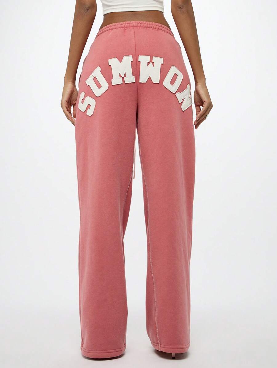 SUMWON WOMEN Winter Cozy Drawstring Wide Leg Athletic Sweatpants Fleece ...