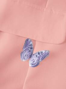 Franclia Women's Peter Pan Collar Butterfly Print Single-Button Blazer - Baby Pink - View 6
