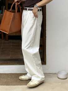 DAZY 男士休闲米色牛仔裤，春季 - 白色 - 查看 5