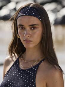 Aralina Leisurwear 波点吊带弹力修身运动连体裤（带头带）