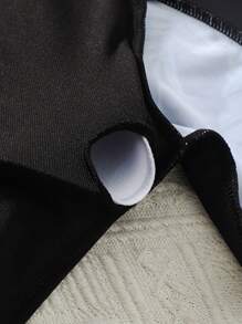 SHEIN 少女黑色拉链插肩袖热带植物印花上衣短裤泳衣套装，沙滩装泳衣夏季，冲浪