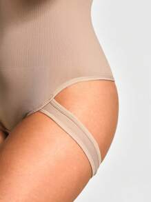 SHEIN Shape Seamless Cut-Out Thong Bodysuit Body Shaper Bust& Butt Lifter With Adjustable 3-Level Closure Butt Lifte-Tummy Waist Thigh Control