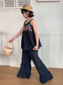 DAZY 2pcs/Set Tween Girl Tween Girl Fall Outfit - Navy Blue - View 2