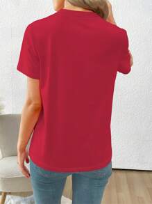 Chủ Nhật Dành Cho Những Người Đam Mê Đua Xe Công Thức, Áo Thun Tay Ngắn Cổ Tròn Họa Tiết Xe Đua Thời Trang Cho Nữ, Trang Phục Mùa Hè - Đỏ - Xem 2