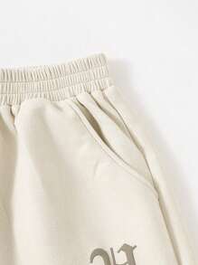 SHEIN Explorewe 1pc Boys' Casual Loose Basic Summer Sports Shorts - Apricot - View 4