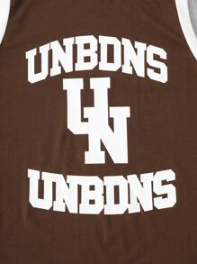 Áo ba lỗ thể thao viền in chữ mùa hè cho nam - Cà phê nâu - Xem 5