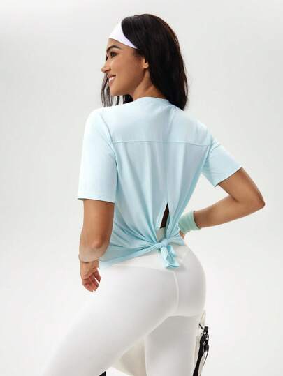 Hanevo 女士短袖宽松瑜伽上衣，轻薄透气设计，适合跑步和锻炼，夏季