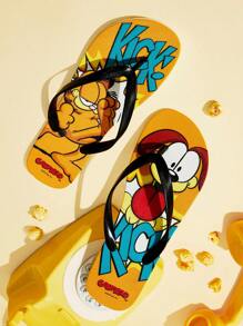 GARFIELD | SHEIN 时尚可爱的卡通 PVC 人字拖，带有猫和狗图案，适合户外、日常、海滩和度假穿着 - 彩色 - 查看 6