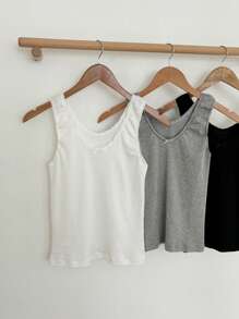 DAZY Women's Deep V-Neck Fitted Camisole Undershirt Tank Tops