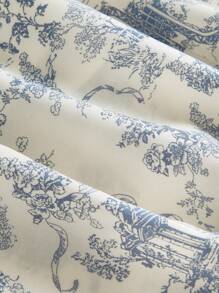 SHEIN MOD Women's Summer Full Print Waist Spliced Lace Camisole Dress,Bohemia - Blue - View 4