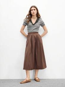 CUCCOO BIZCHIC Women Shoes New French Fashion PU Leather Mesh Buckle One Word With Square Toe Flat Sole Shoes, Apricot Versatile Elegant Breathable Lightweight One Pedal Comfortable High-End Sandals - Brown - View 10