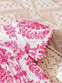 Baby Mädchen Sommerkleid mit Blumenmuster und Kurzarm