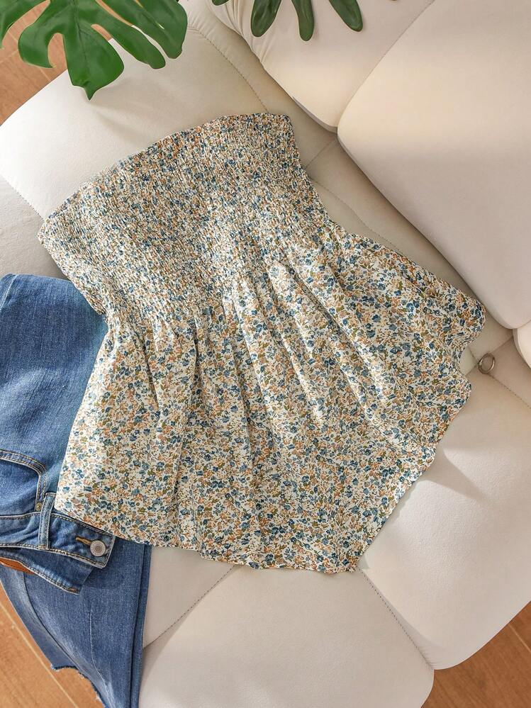 SHEIN Frenchy Plus Size Asymmetrical Strapless Black Tank Top For Women, Summer - Multicolor - View 4