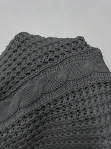 SHEIN Unity Chaleco de punto con volantes y color liso informal y sencillo - Gris - Ver 8