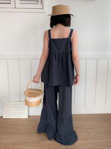 DAZY 2pcs/Set Tween Girl Tween Girl Fall Outfit - Navy Blue - View 5