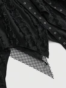 ROMWE 1pc Women Plain Solid Color Skirt, Fashionable And Suitable For Summer Gothic Women Clothes,Summer,Summerouis ,Summer Cothes Women's Concert Costumes, Rave Costumes, Carnival Costumes, Country Concert Costumes - Black - View 5