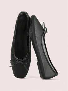 CUCCOO DOLLMOD Women's Comfortable Brown Faux Suede Square Toe Flats