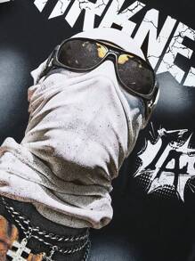 Manfinity EMRG Men Letter & Figure Print Round Neck Short Sleeve Casual T-Shirt Graphic Tees Men T Shirts - Multicolor - View 3